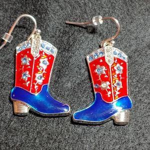 Cowboy boot earrings